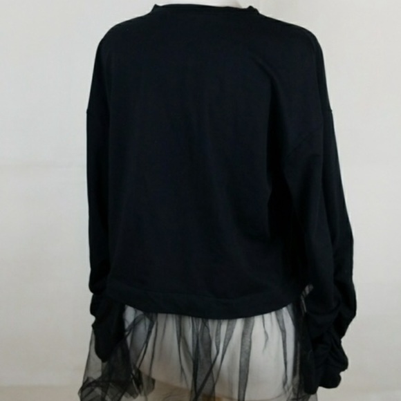 Anthropologie Moelleux Tulle Hem Top Black Small - Picture 3 of 6